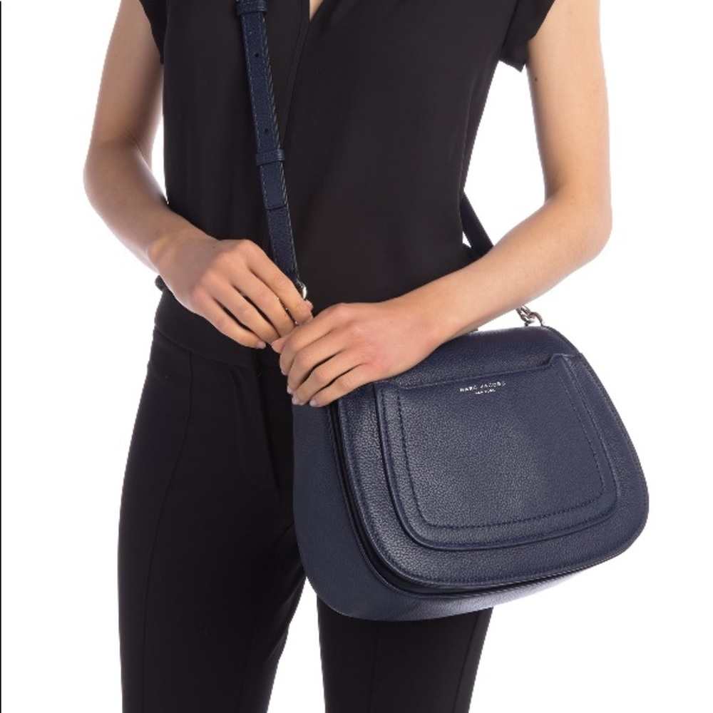 Marc Jacobs Empire City Navy Leather Crossbody Bag - Picture 6 of 8